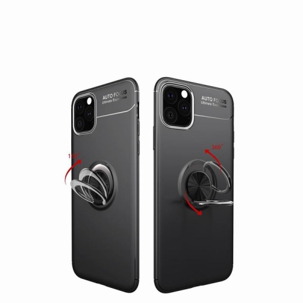 iPhone 12 Mini Praktisk stødsikkert cover med ringholder V3 Black