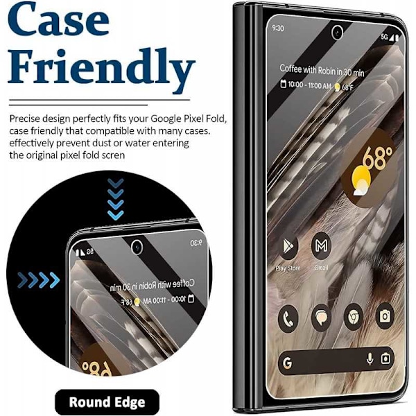 Google Pixel Fold Härdat glas 0.26mm 2.5D 9H Transparent