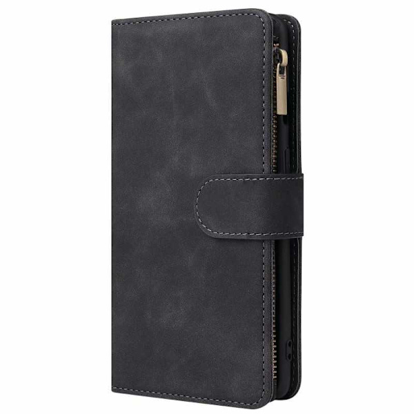 OnePlus 7T multifunktionelt pung etui Lynlås 8-rum Black