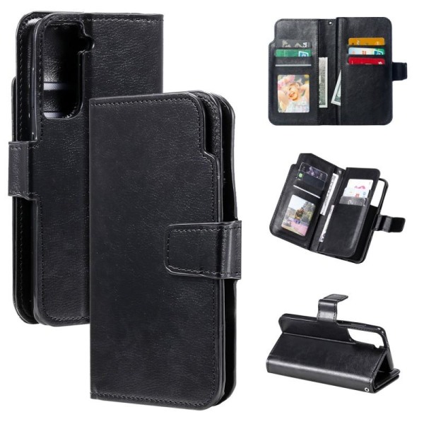 Samsung S21 Praktisk tegnebog taske med 12-Fack Array V4 Black