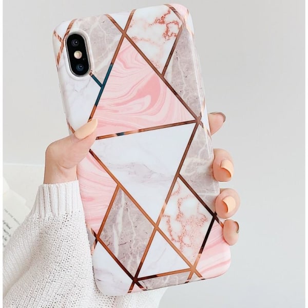 iPhone XR Stilfuldt Marble Cover Premium Pink