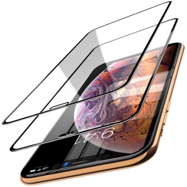 2-PAKKT iPhone 11 Pro Max FullFrame 0,26mm 9H herdet glass Transparent