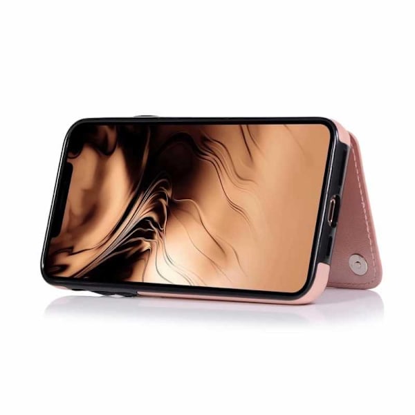 iPhone 11 Pro Max Stöttåligt Skal Korthållare 3-FACK Flippr V2 Rosa guld