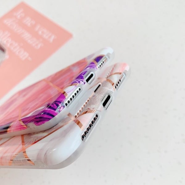 iPhone XR Stilfuldt Marble Cover Premium Pink
