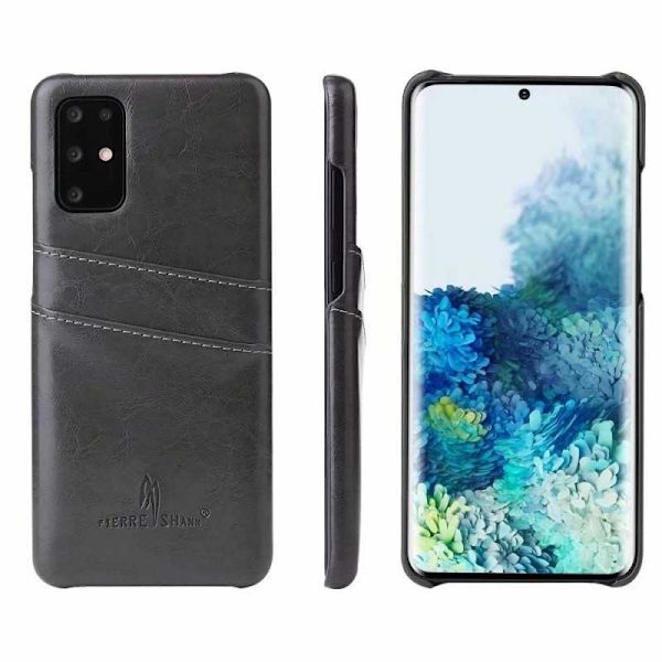 Samsung Galaxy S20 Plus Mobilskal Korthållare Retro Svart