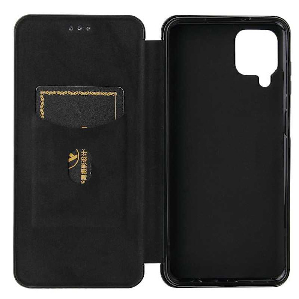 Samsung A12 Flip Case -korttipaikka CarbonDreams Black