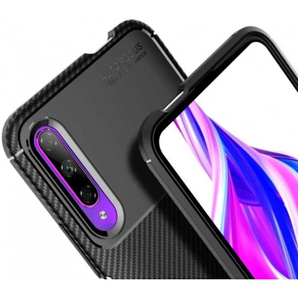 Huawei P Smart Pro Stöttåligt Slimmat Skal FullCarbon V4 Svart