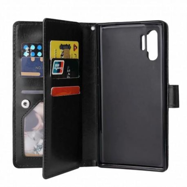 Samsung Note 10 Praktisk Plånboksfodral med 10-Fack Array® Svart