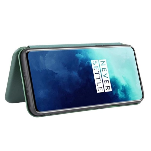 OnePlus 7T Pro Flip Case -korttipaikka CarbonDreams Green Green
