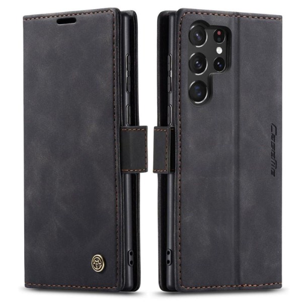 Samsung S23 Ultra Elegant Flip Case CaseMe 3-FACK Black