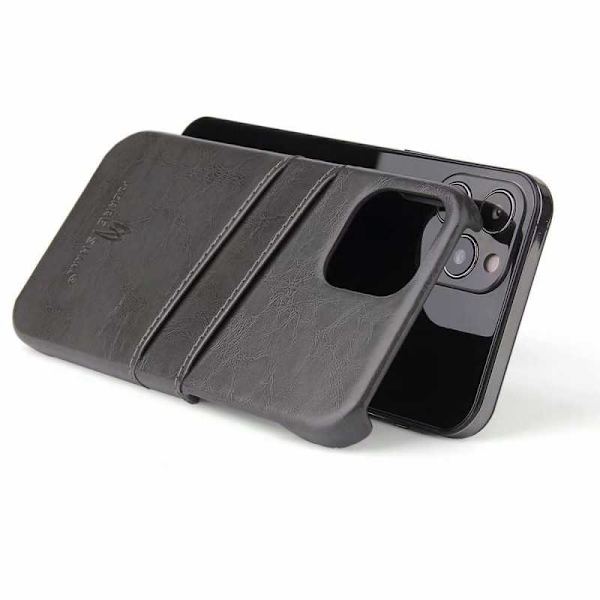 iPhone 12 Pro Max iskuja vaimentava Retro-korttipidike Black