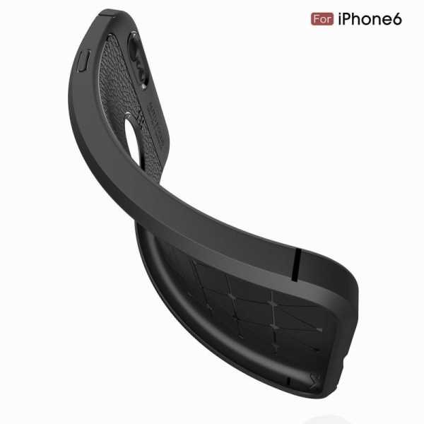 iPhone 6S Plus Stöttåligt & Stötdämpande Skal LeatherBack Svart