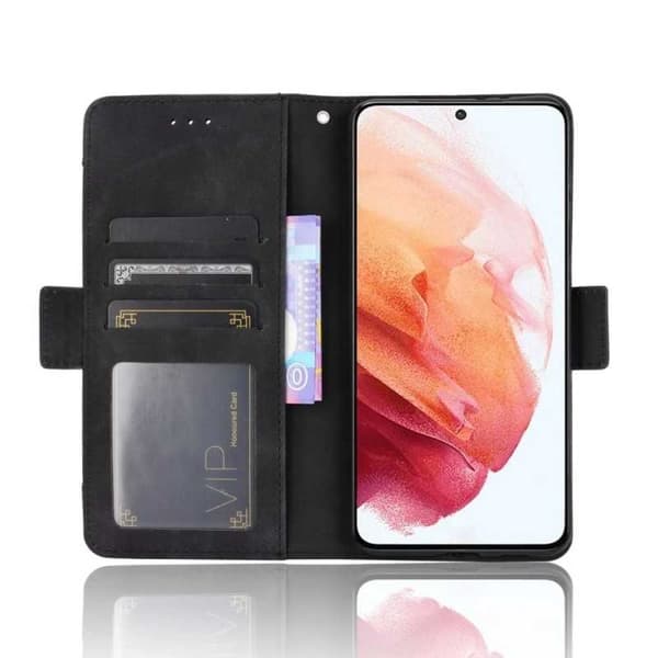 Samsung S21 Plånboksfodral PU-Läder 6-FACK Winston V3 Svart