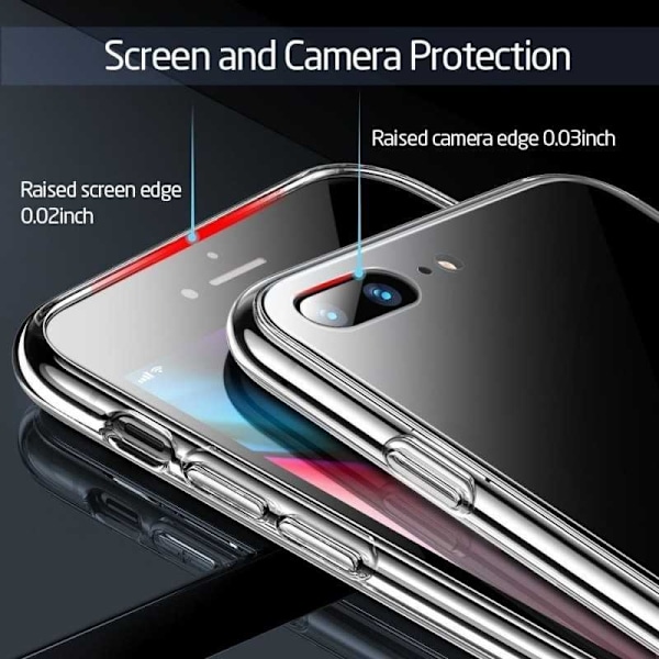 iPhone 8 stødabsorberende skal 9H hærdet glas bagside af glas Transparent
