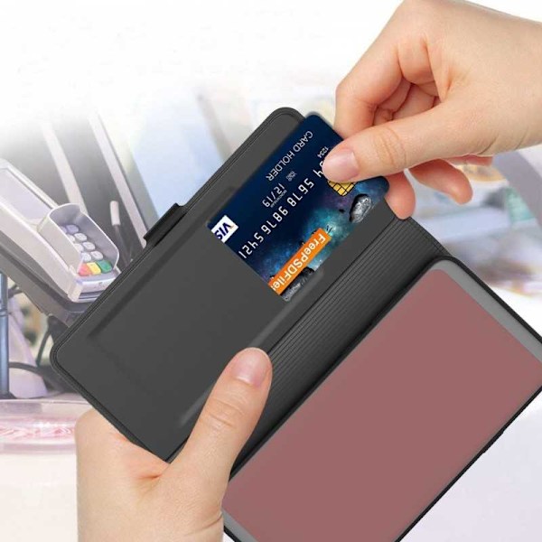 Oneplus 9 Pro Flip Case Skin Pro V2 korttilokerolla Black