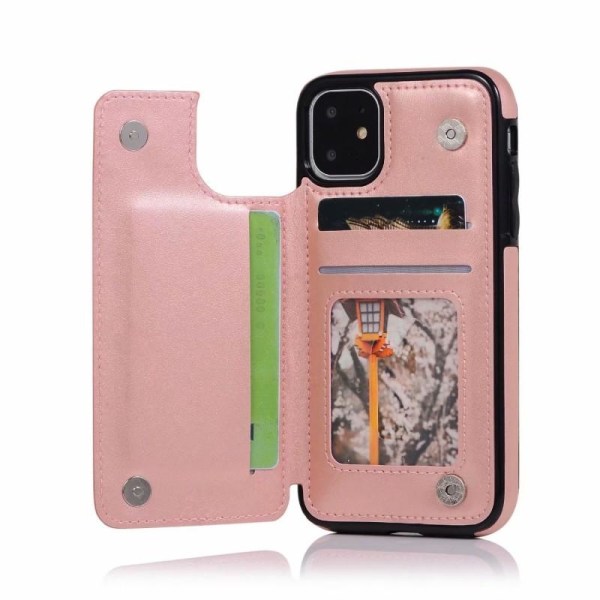 iPhone 11 Shockproof Cover Card Holder 3-SLOT Flippr V2 Pink gold