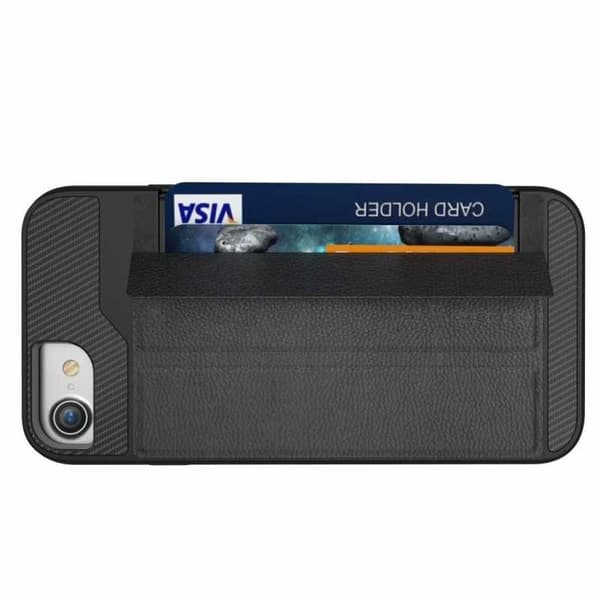 iPhone SE (2020 & 2022) Iskunkestävä kansi korttipaikalla Solid Black