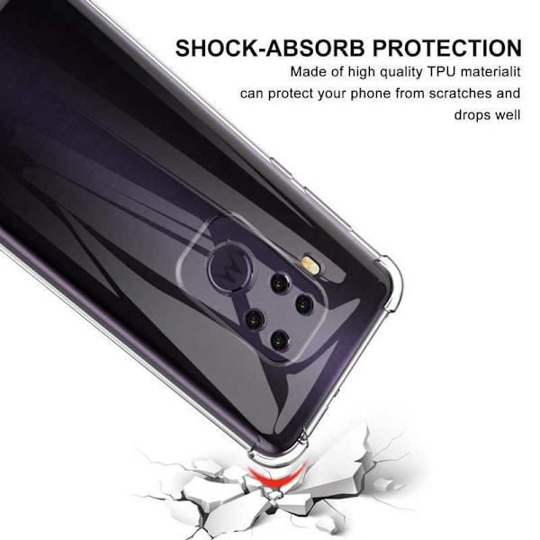 Motorola One Zoom Stødabsorberende Silikone Shell Shockr Transparent