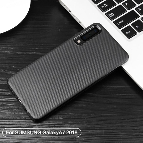 Samsung A7 2018 iskunkestävä suojus FullCarbon V2 Black