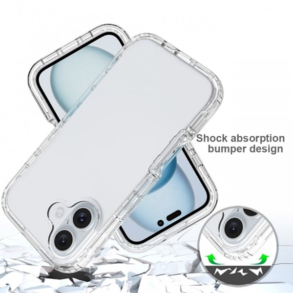 iPhone 16 Heltäckande Premium 3D Skal 3in1 ThreeSixty Clear