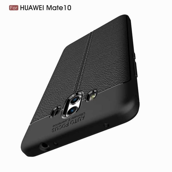 Mate 10 Lite Stöttåligt & Stötdämpande Skal LeatherBack Svart