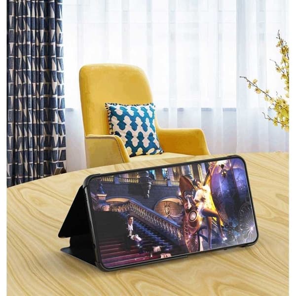 OnePlus 7 Smart Flipfodral Clear View Standing V2 Rocket Svart