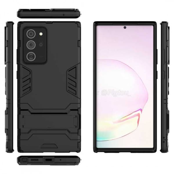 Samsung Note 20 Ultra-iskunkestävä kotelo jalustalla ThinArmor Black