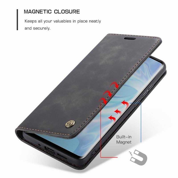 Huawei P30 Pro Elegant Flipfodral CaseMe 3-FACK Svart