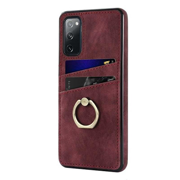 Samsung S20 FE Mobilskal med Korthållare Retro V4 Svart