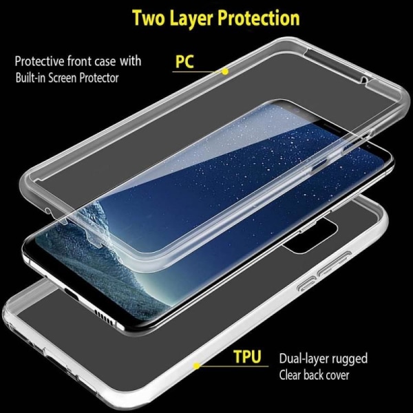360° täysin peittävä silikonikotelo Samsung S8 Plus Transparent