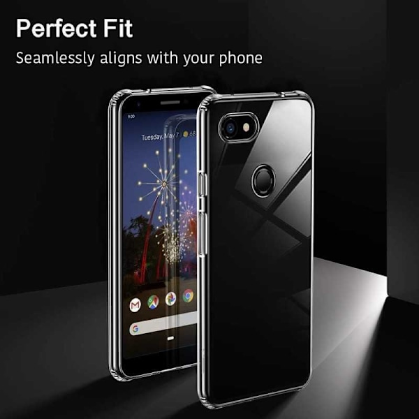 Google Pixel 3a stødabsorberende silikonecover Enkelt Transparent