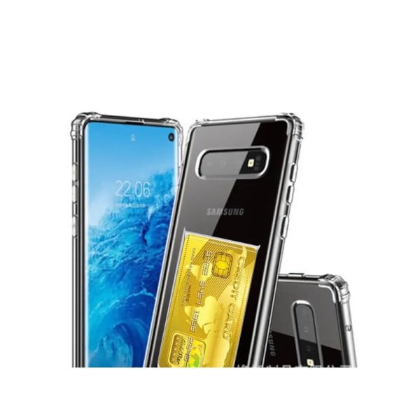Stöttåligt Skal med Kortfack Samsung S10 Transparent