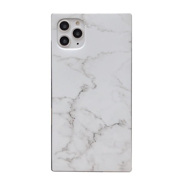 iPhone 11 Tyylikäs Marble Shell Square Svart