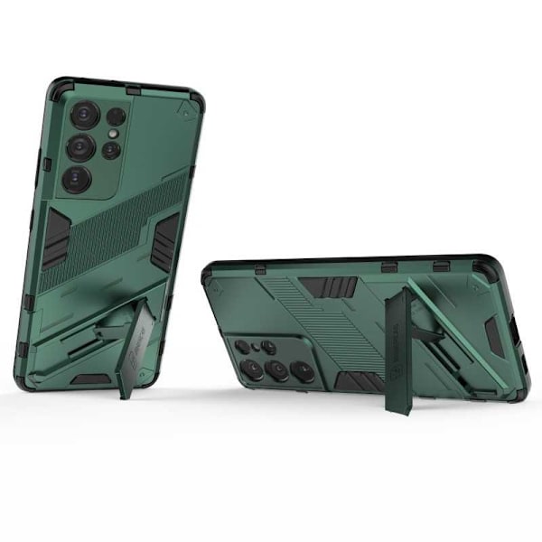 Samsung S21 Ultra Stöttåligt Skal med Kickstand ThinArmor V2 Mörkgrön