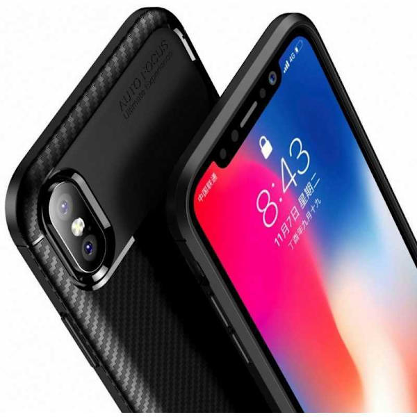 iPhone XS Max Stöttåligt Skal FullCarbon V4 Svart