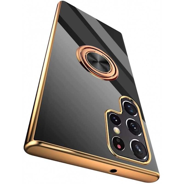 Samsung S22 Ultra Elegant & Stöttåligt Skal med Ringhållare Flawless Svart