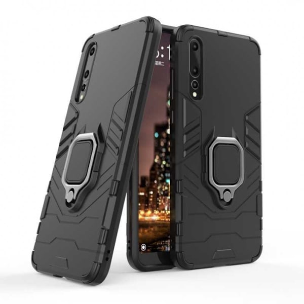 Huawei P20 Pro iskunkestävä suojus rengaspidikkeellä ThinArmor Black