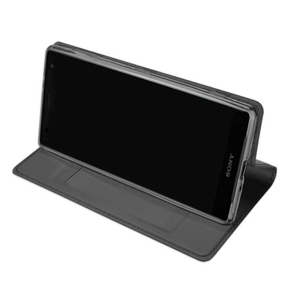 Xperia XZ2 Flip Case Skin Pro korttilokerolla Svart