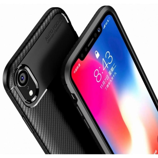 iPhone XR Støtsikker FullCarbon V4 Veske Black