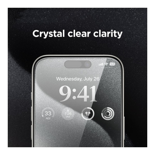 iPhone 14 Pro Privacy Hærdet glas 0,26 mm 3D 9H Transparent