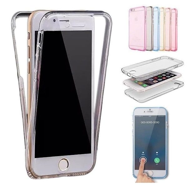 360° täysin peittävä ja iskuja vaimentava kotelo iPhone 7:lle Transparent