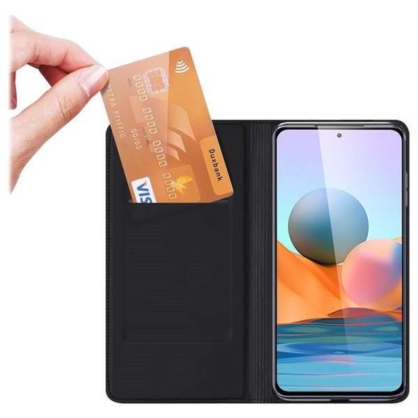 Xiaomi Redmi Note 10 Pro Flipfodral Skin Pro med Kortfack Svart