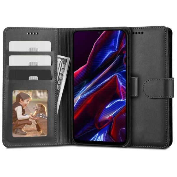 Xiaomi Redmi Note 12 Wallet Case PU-læder 4-LOMMES Black