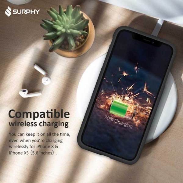 iPhone XS Gummibelagd Mattsvart Silikon Skal Svart