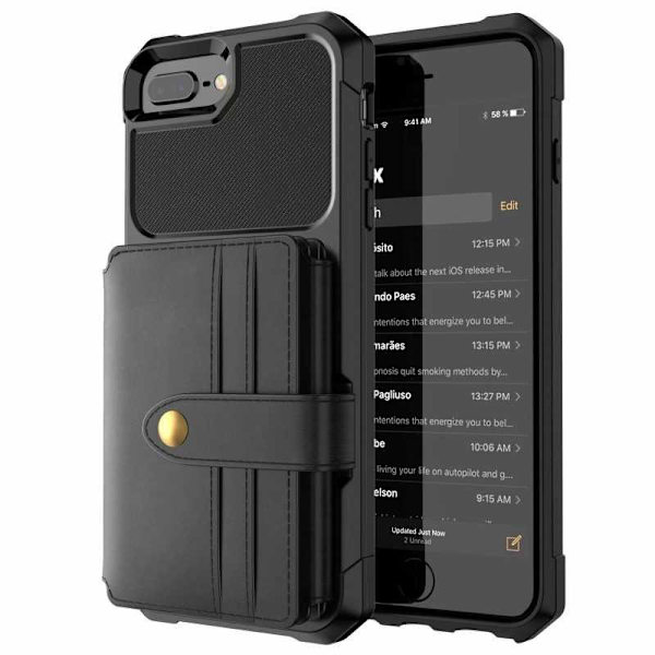 iPhone 8 Stöttåligt Premium Skal 11-FACK Solid V4 Svart
