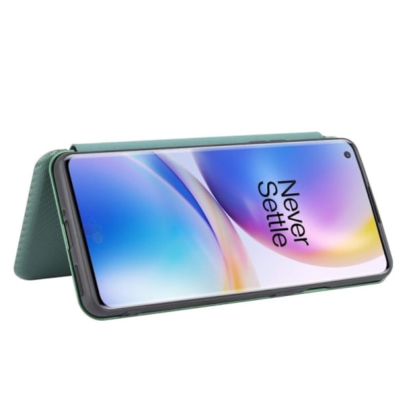 OnePlus 8 Pro Flip Case -korttipaikka CarbonDreams Green Green