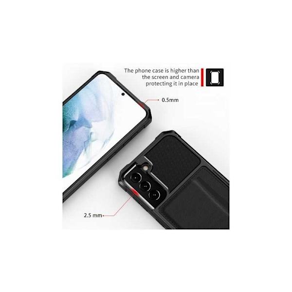 Samsung S22 Plus iskunkestävä kotelo Solid V2 -korttipaikalla Black