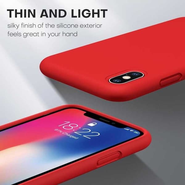 Kuminen iskunkestävä kotelo iPhone X / XS - PUNAINEN