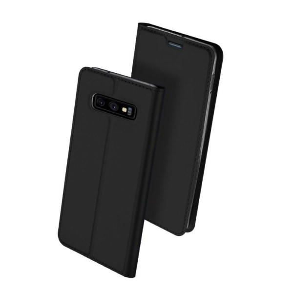 Samsung S10e Flip Case Skin Pro korttilokerolla (SM-G970F) Black