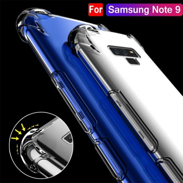 Samsung Note 9 Stöttåligt Skal med Förstärkta Hörn Transparent
